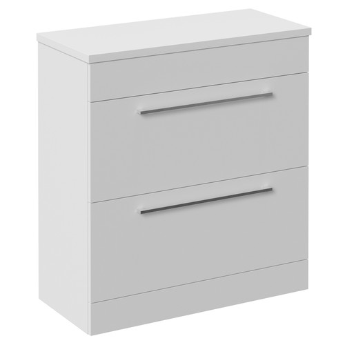 Napoli 390 Gloss White 800mm 2 Drawer Vanity Unit for Countertop Basins Left Hand View