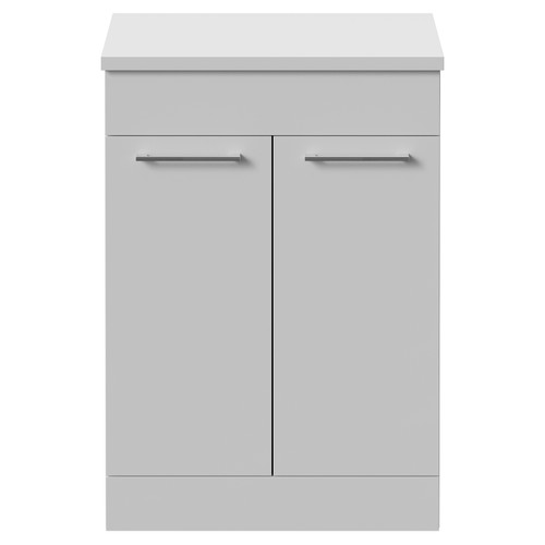Napoli 390 Gloss White 600mm 2 Door Vanity Unit for Countertop Basins Front View