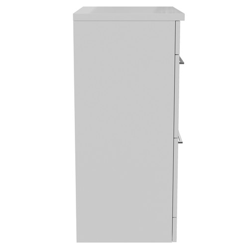 Napoli 390 Gloss White 600mm 2 Drawer Vanity Unit for Countertop Basins Side View