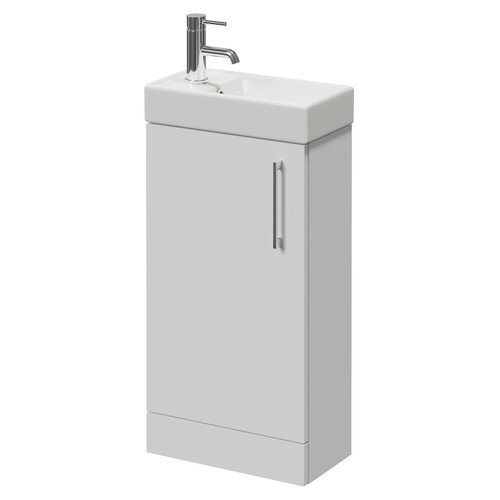Napoli Cube Gloss White 400mm Single Door Vanity Unit with Align Basin Right Hand View