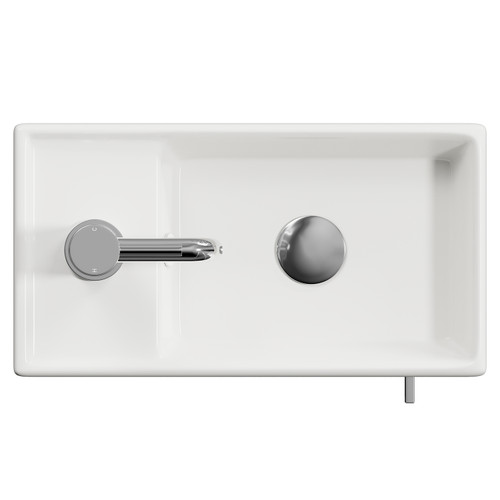 Napoli Cube Gloss White 400mm Single Door Vanity Unit with Align Basin Top View