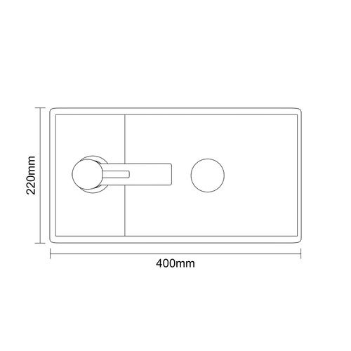 Napoli Cube Gloss White 400mm Single Door Vanity Unit with Align Basin Top Down Dimensions