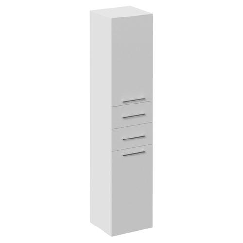Napoli Gloss White 350mm x 1600mm Wall Mounted Storage Unit Left Hand View