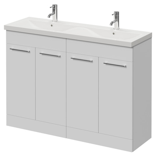 Napoli 390 Gloss White 1200mm 4 Door Vanity Unit with Double Glide Basins Right Hand View
