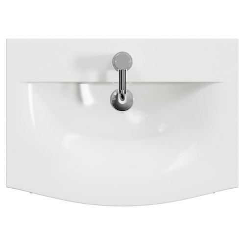Napoli 390 Gloss White 600mm 2 Door Vanity Unit with Arc Basin Top View