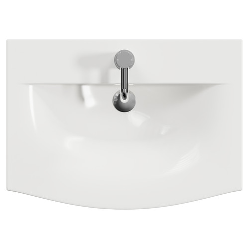 Napoli 390 Gloss White 600mm 2 Drawer Vanity Unit with Arc Basin Top View