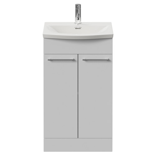 Napoli 390 Gloss White 500mm 2 Door Vanity Unit with Arc Basin Front View