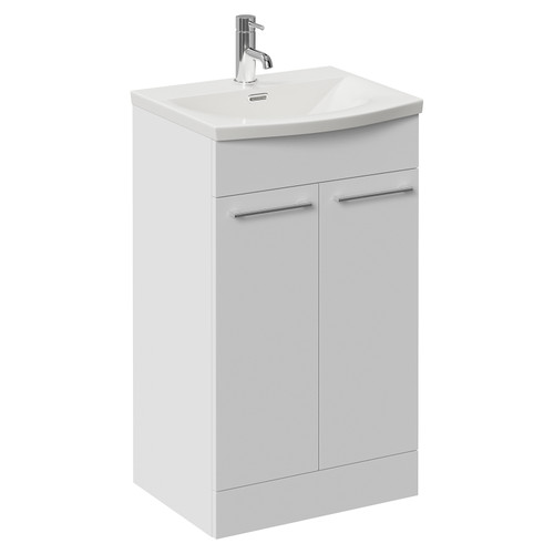 Napoli 390 Gloss White 500mm 2 Door Vanity Unit with Arc Basin Left Hand View