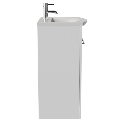 Napoli 390 Gloss White 500mm 2 Door Vanity Unit with Arc Basin Side View