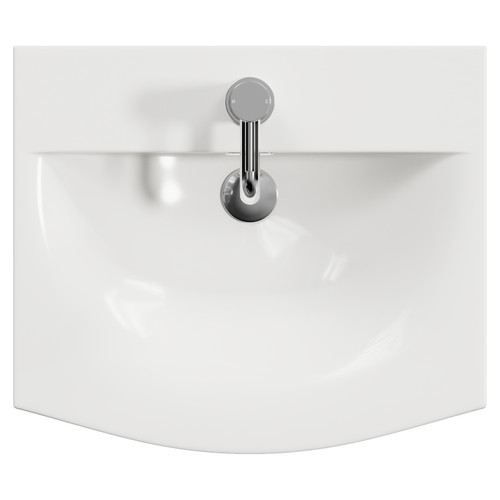 Napoli 390 Gloss White 500mm 2 Drawer Vanity Unit with Arc Basin Top View