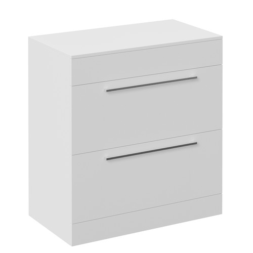 Napoli 460 Gloss White 800mm 2 Drawer Vanity Unit for Countertop Basins Left Hand View