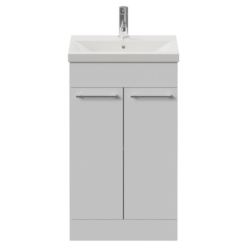 Napoli 390 Gloss White 500mm 2 Door Vanity Unit with Glide Basin Front View