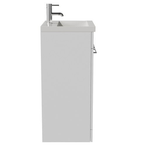 Napoli 390 Gloss White 500mm 2 Door Vanity Unit with Glide Basin Side View