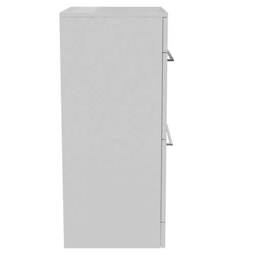 Napoli 390 Gloss White 500mm 2 Drawer Vanity Unit for Countertop Basins Side View