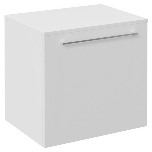 Napoli 390 Gloss White 500mm Wall Mounted Single Drawer Vanity Unit for Countertop Basins Left Hand View