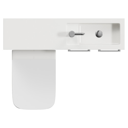 Napoli 250 Gloss White 1000mm 2 Door Vanity Unit Toilet Suite with Square Silvo Basin Top View