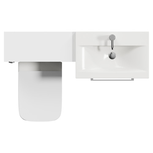 Napoli 390 Cento Gloss White 1200mm 2 Drawer Vanity Unit Toilet Suite with Glide Basin Top View