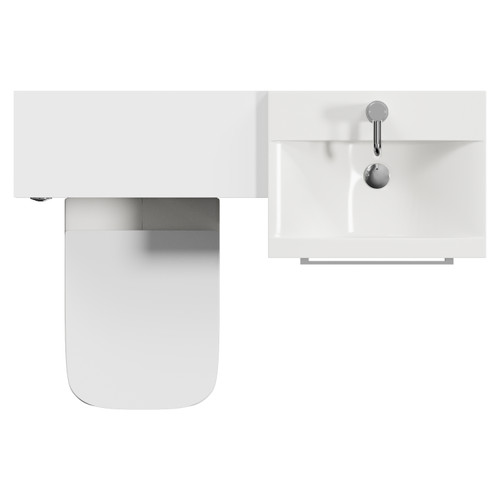 Napoli 390 Cento Gloss White 1100mm 2 Drawer Vanity Unit Toilet Suite with Glide Basin Top View