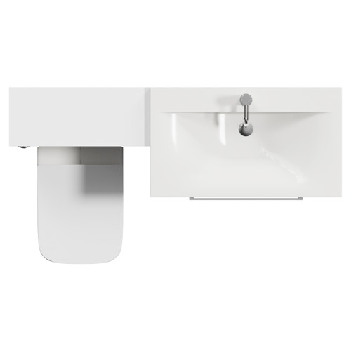 Napoli 460 Cento Gloss White 1400mm 2 Drawer Vanity Unit Toilet Suite with Glide Basin Top View