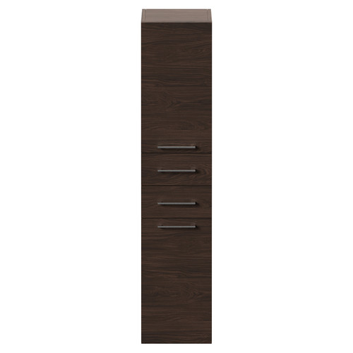 Napoli Brown Oak 350mm x 1600mm Wall Mounted Storage Unit Front View