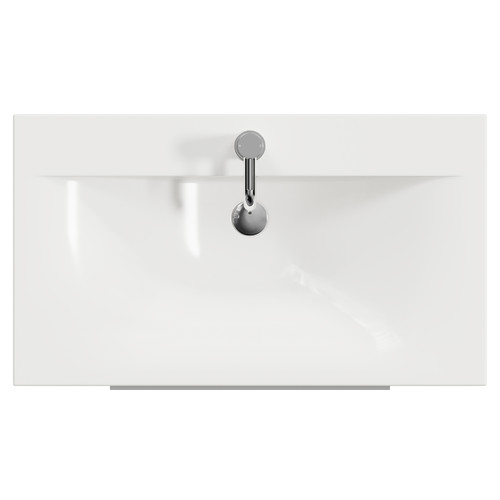 Napoli 460 Brown Oak 800mm 2 Drawer Vanity Unit with Glide Basin Top View