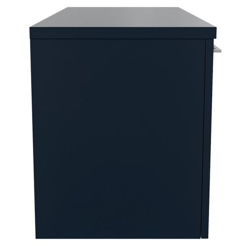 Napoli 390 Deep Blue 1000mm Wall Mounted 2 Drawer Vanity Unit for Countertop Basins Side View