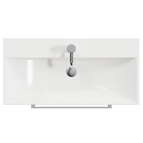 Napoli 390 Deep Blue 800mm Wall Mounted 2 Drawer Vanity Unit with Rimini Basin Top View