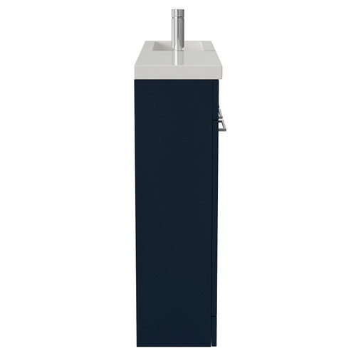 Napoli 250 Deep Blue 1000mm 4 Door Vanity Unit with Square Silvo Basin Side View