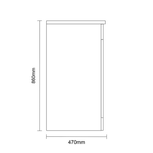 Napoli 460 Deep Blue 1200mm 4 Door Vanity Unit for Countertop Basins Side on Dimensions