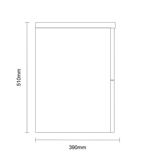 Napoli 390 Deep Blue 800mm Wall Mounted 2 Drawer Vanity Unit for Countertop Basins Side on Dimensions