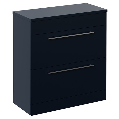 Napoli 390 Deep Blue 800mm 2 Drawer Vanity Unit for Countertop Basins Left Hand View