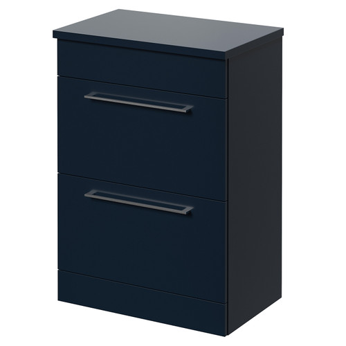 Napoli 390 Deep Blue 600mm 2 Drawer Vanity Unit for Countertop Basins Right Hand View