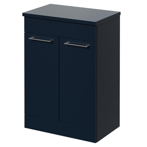 Napoli 390 Deep Blue 600mm 2 Door Vanity Unit for Countertop Basins Right Hand View