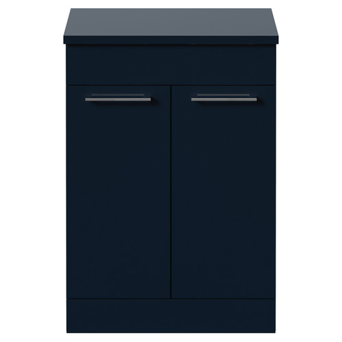 Napoli 390 Deep Blue 600mm 2 Door Vanity Unit for Countertop Basins Front View