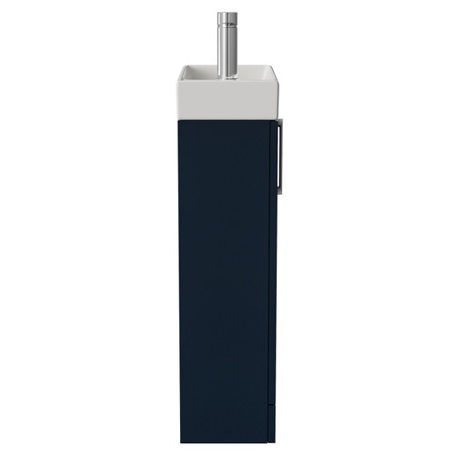 Napoli Cube Deep Blue 400mm Single Door Vanity Unit with Align Basin Side View