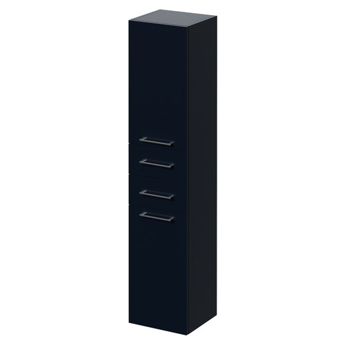 Napoli Deep Blue 350mm x 1600mm Wall Mounted Storage Unit Right Hand View