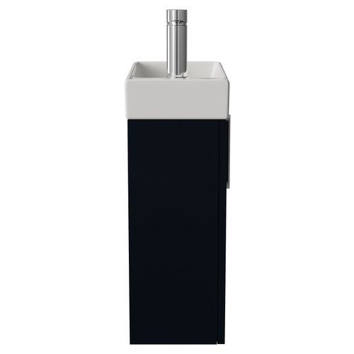 Napoli Cube Deep Blue 400mm Wall Mounted Single Door Vanity Unit with Align Basin Side View