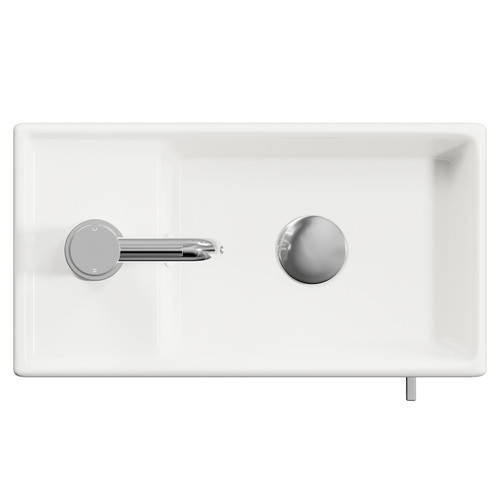 Napoli Cube Deep Blue 400mm Wall Mounted Single Door Vanity Unit with Align Basin Top View