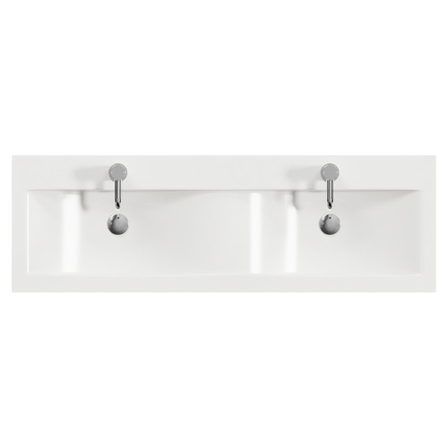 Napoli 390 Deep Blue 1200mm 4 Door Vanity Unit with Double Glide Basins Top View