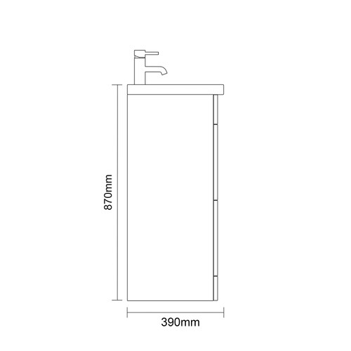 Napoli 390 Deep Blue 1200mm 4 Drawer Vanity Unit with Double Lucia Basins Side on Dimensions