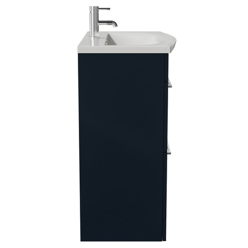 Napoli 390 Deep Blue 800mm 2 Drawer Vanity Unit with Arc Basin Side View