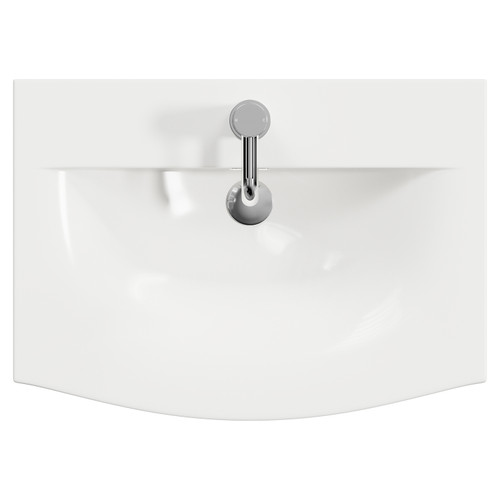 Napoli 390 Deep Blue 600mm Wall Mounted 2 Drawer Vanity Unit with Arc Basin Top View