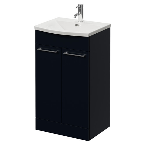 Napoli 390 Deep Blue 500mm 2 Door Vanity Unit with Arc Basin Right Hand View