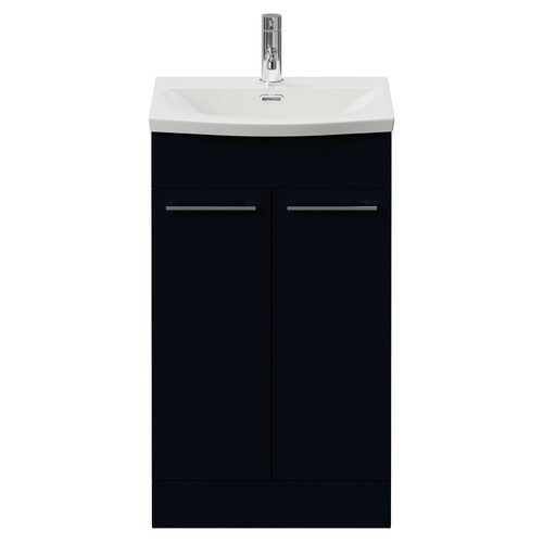 Napoli 390 Deep Blue 500mm 2 Door Vanity Unit with Arc Basin Front View