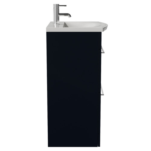 Napoli 390 Deep Blue 500mm 2 Drawer Vanity Unit with Arc Basin Side View