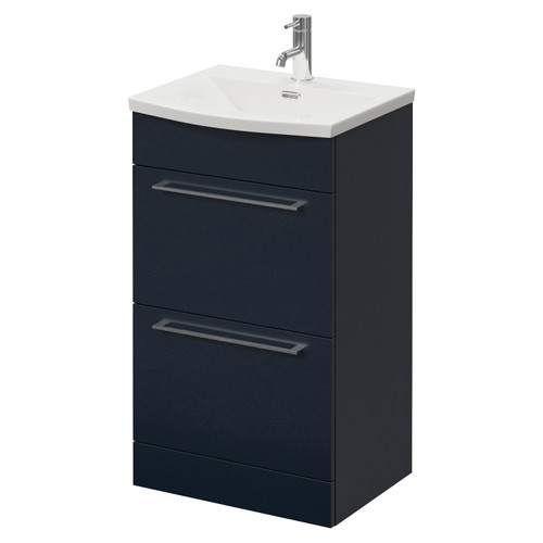 Napoli 390 Deep Blue 500mm 2 Drawer Vanity Unit with Arc Basin Right Hand View