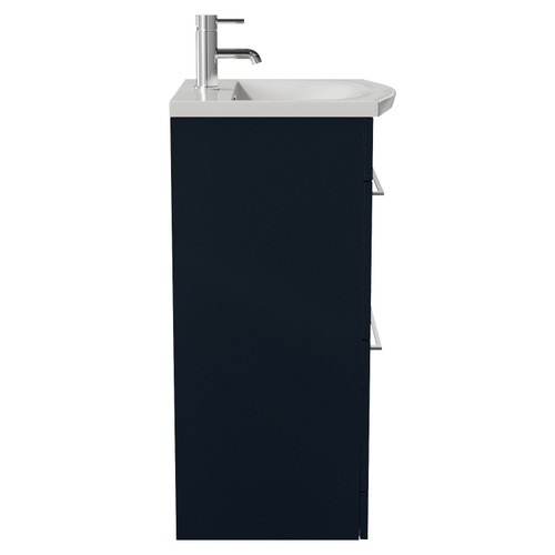 Napoli 390 Deep Blue 500mm 2 Drawer Vanity Unit with Arc Basin Side View