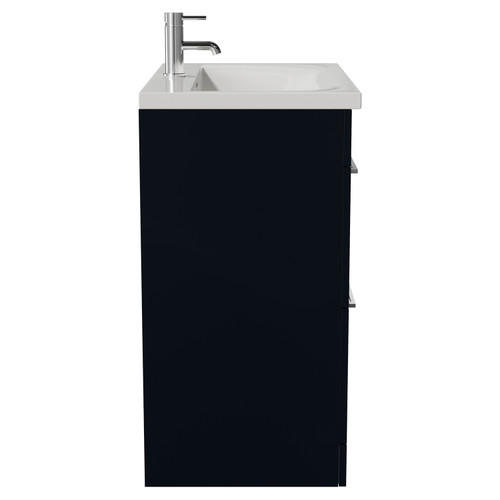 Napoli 460 Deep Blue 800mm 2 Drawer Vanity Unit with Glide Basin Side View