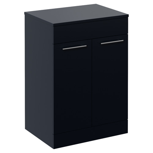 Napoli 460 Deep Blue 600mm 2 Door Vanity Unit for Countertop Basins Left Hand View