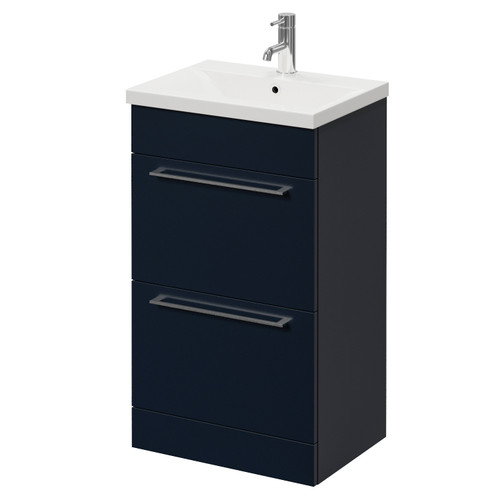 Napoli 390 Deep Blue 500mm 2 Drawer Vanity Unit with Glide Basin Right Hand View
